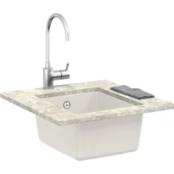 vidaXL Évier 370 x 460 mm 80% Quartz et 20% Résine
