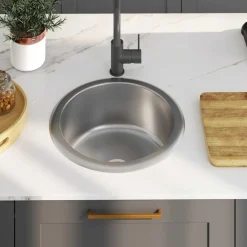 vidaXL Évier de cuisine avec crépine et piège Acier inoxydable