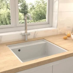 vidaXL Évier de cuisine avec trou de trop-plein Granit