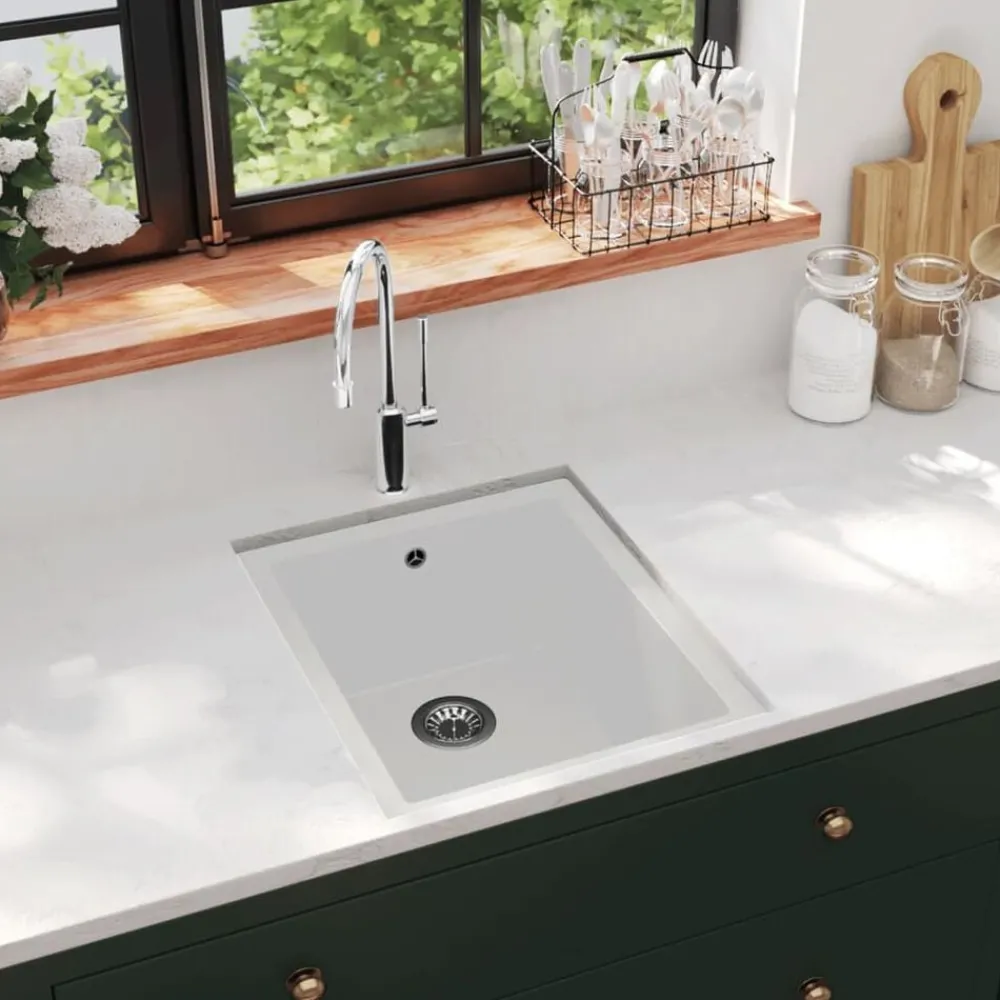 vidaXL Évier de cuisine avec trou de trop-plein Granit