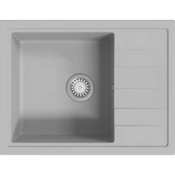 Plomberie-vidaXL Évier de cuisine avec trou de trop-plein ovale Granit Gris