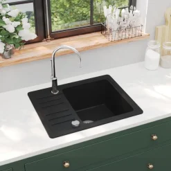 vidaXL Évier de cuisine en granit Bac unique