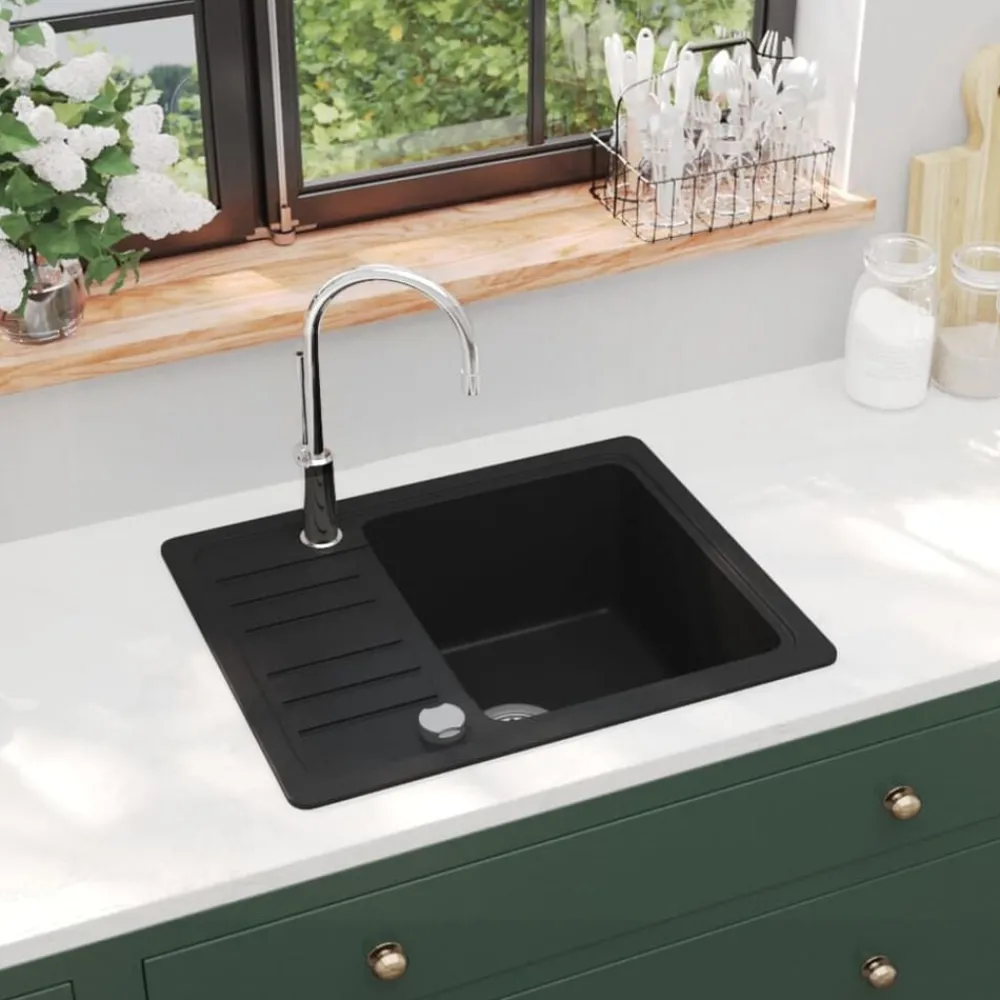vidaXL Évier de cuisine en granit Bac unique