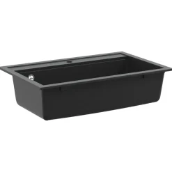 Plomberie-vidaXL Évier de cuisine en granit Bac unique Noir