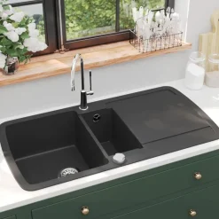 vidaXL Évier de cuisine en granit Double bac