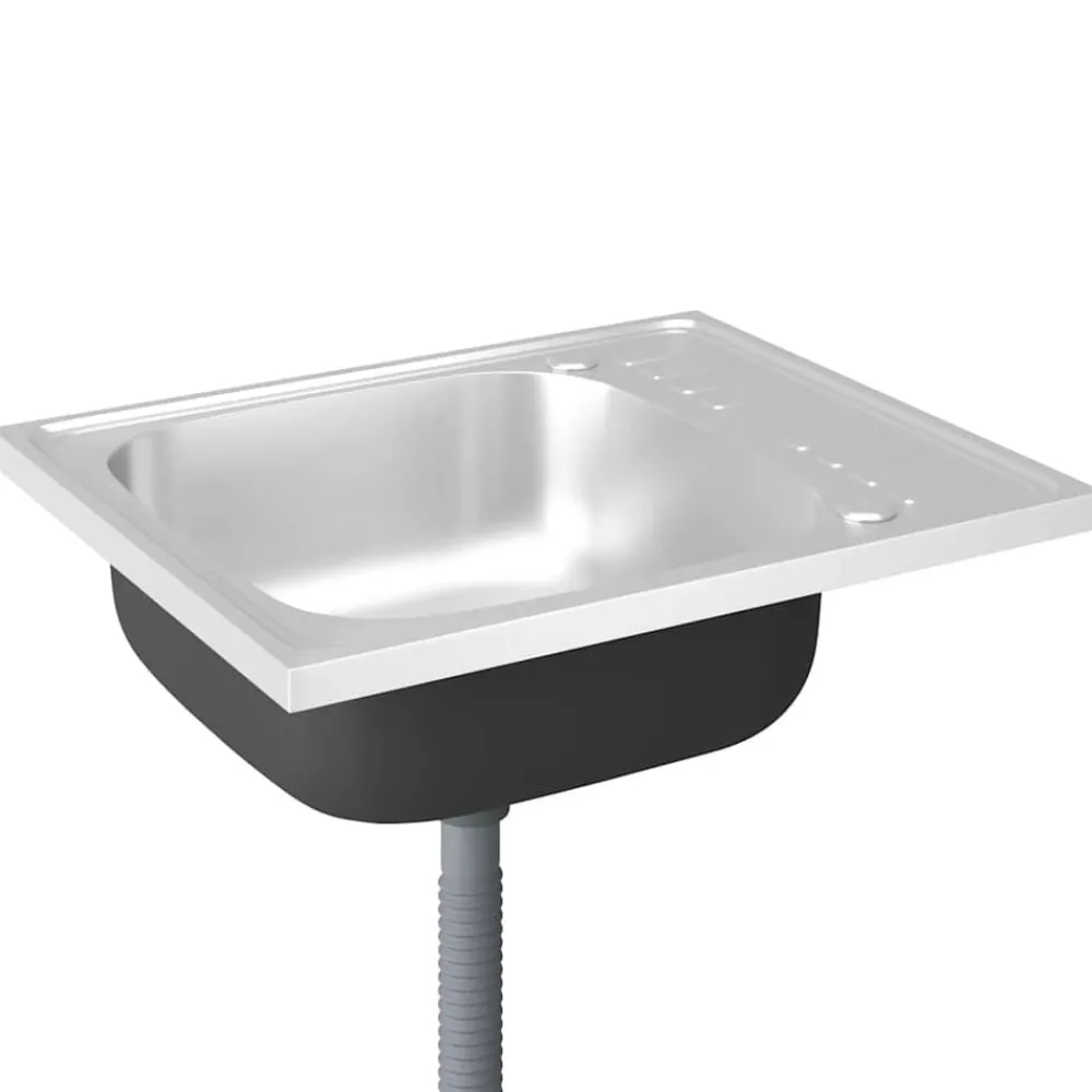 Plomberie-vidaXL Évier de cuisine et égouttoir argenté 600x500x155 mm inox