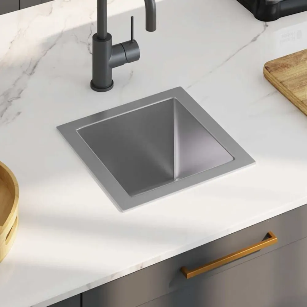 Plomberie-vidaXL Évier de cuisine fait main Acier inoxydable Argent