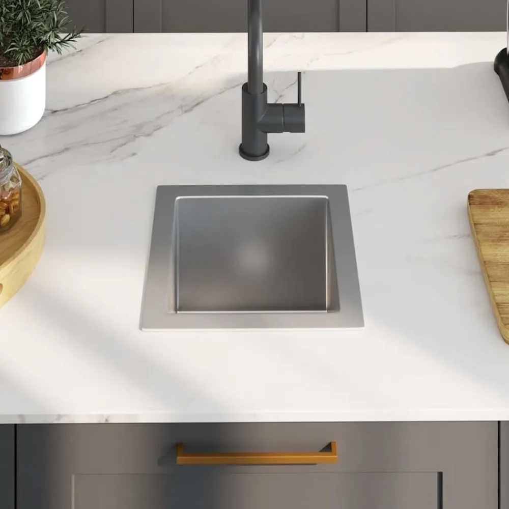 Plomberie-vidaXL Évier de cuisine fait main Acier inoxydable Argent