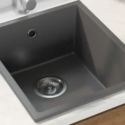 Plomberie-vidaXL Évier de cuisine 38 x 44 x 20 cm Granite Gris