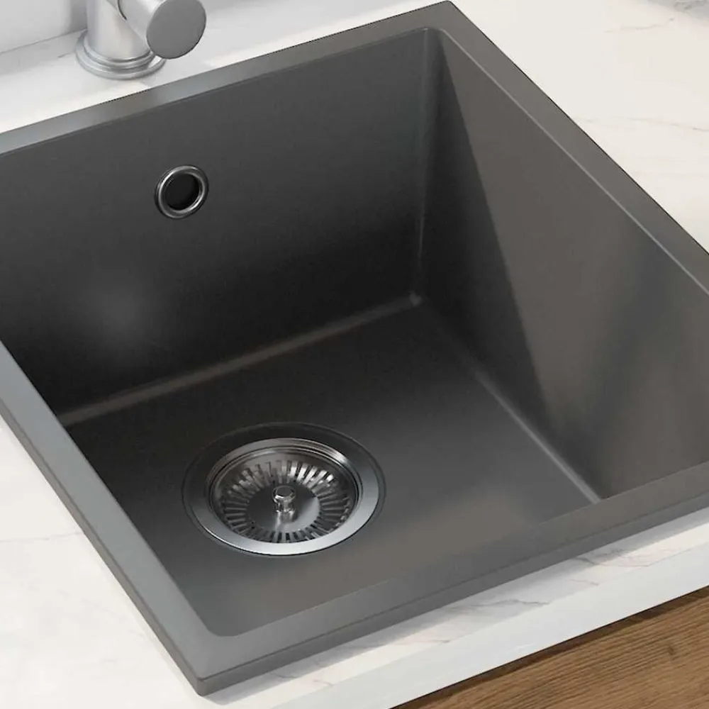 Plomberie-vidaXL Évier de cuisine 38 x 44 x 20 cm Granite Gris