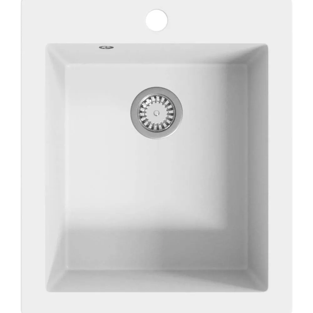 Plomberie-vidaXL Évier de cuisine Granite Blanc