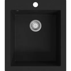 Plomberie-vidaXL Évier de cuisine Granite Noir