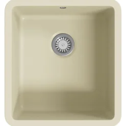 Plomberie-vidaXL Évier de cuisine Granit Seul lavabo Beige