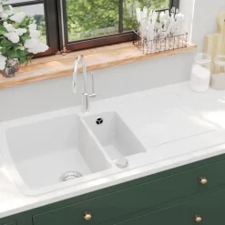 vidaXL Évier de cuisine Granit Double lavabo