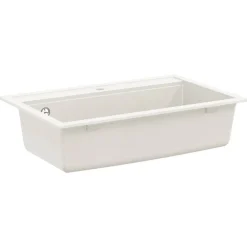Plomberie-vidaXL Évier de cuisine Granit Seul lavabo Blanc