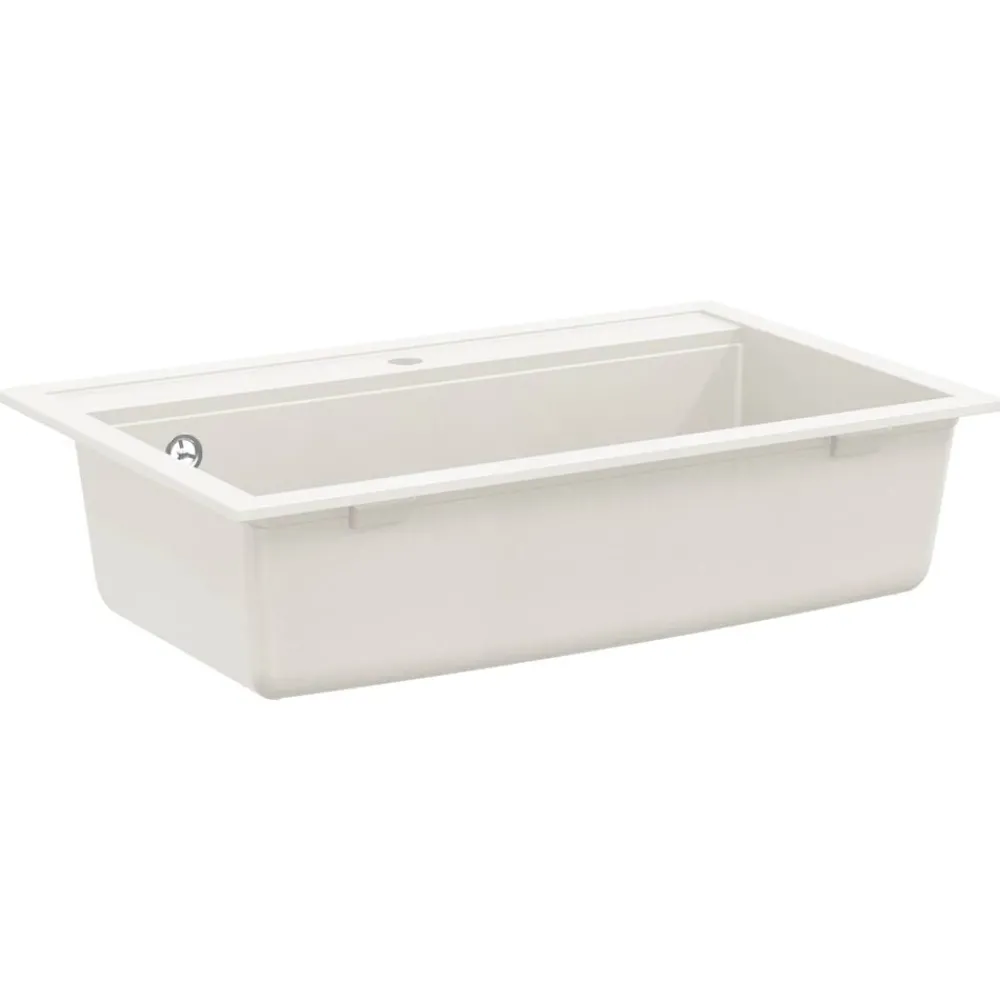 Plomberie-vidaXL Évier de cuisine Granit Seul lavabo Blanc