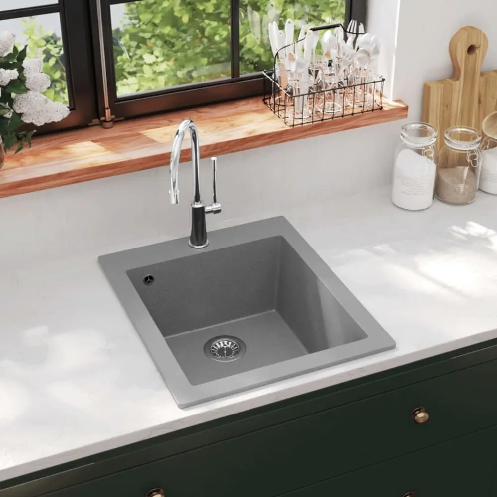 vidaXL Évier de cuisine Granite