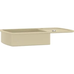 Plomberie-vidaXL Évier de cuisine Granit Seul lavabo Beige