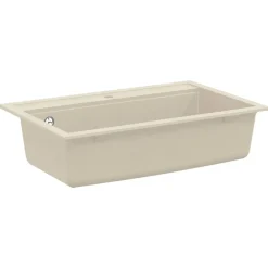Plomberie-vidaXL Évier de cuisine Granit Seul lavabo Beige