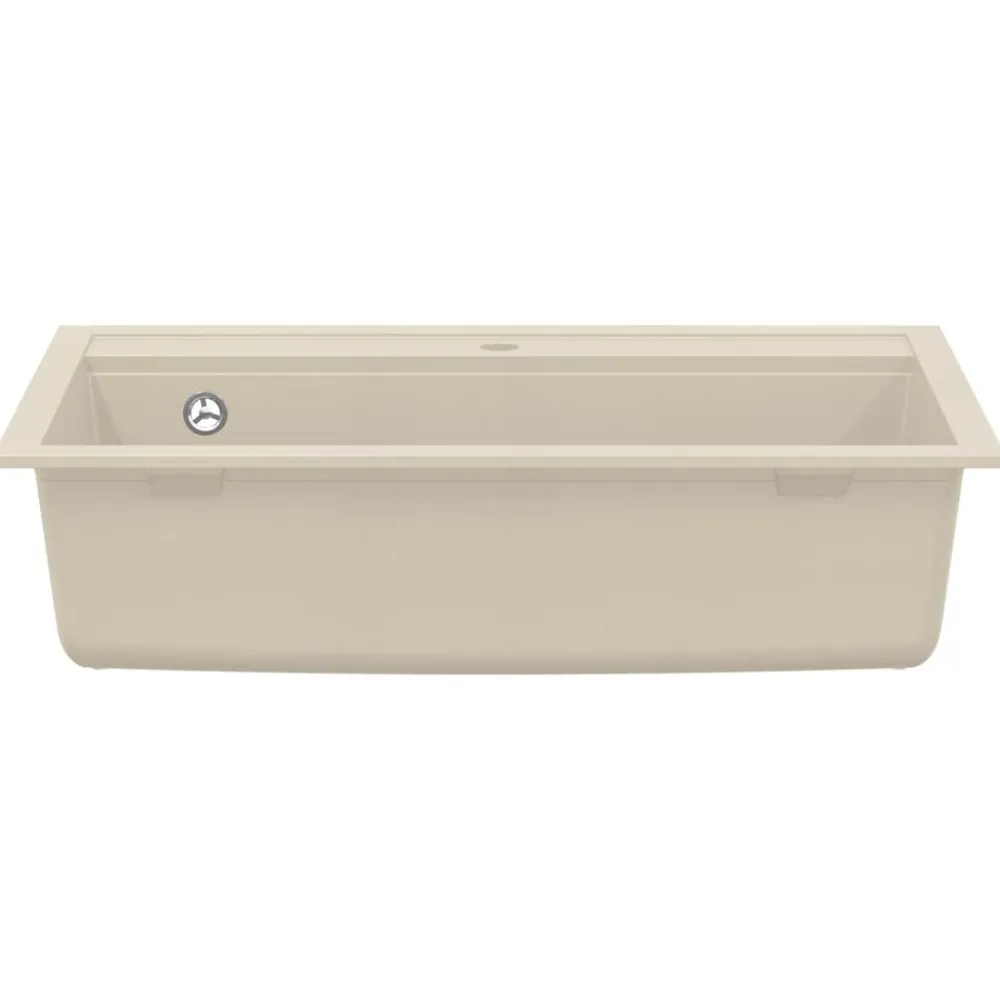 Plomberie-vidaXL Évier de cuisine Granit Seul lavabo Beige
