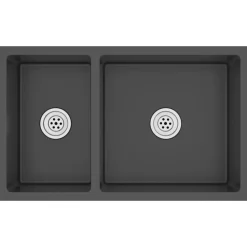 Plomberie-vidaXL Évier de cuisine Acier inoxydable Noir