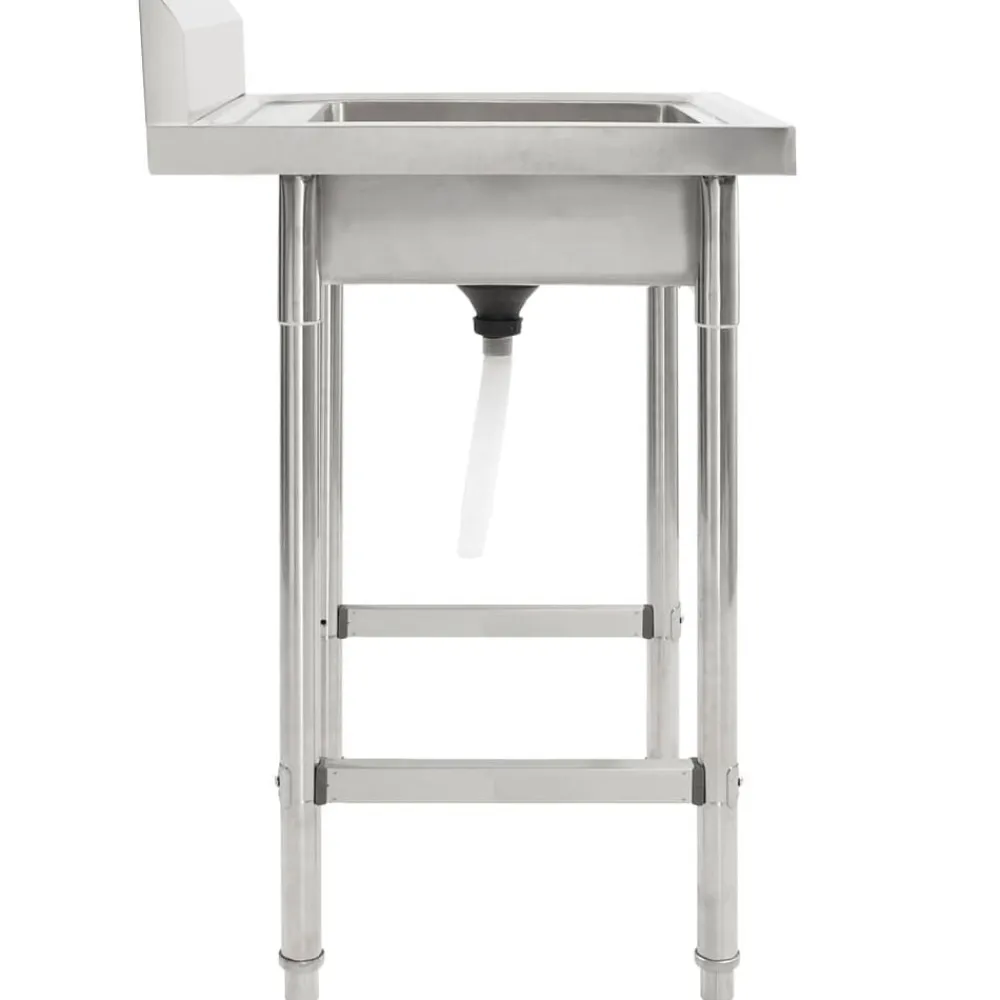 vidaXL Évier de cuisine Seul lavabo Acier inoxydable