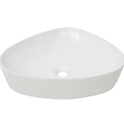 Plomberie-vidaXL Évier triangulaire Céramique 50,5 x 41 x 12 cm Blanc