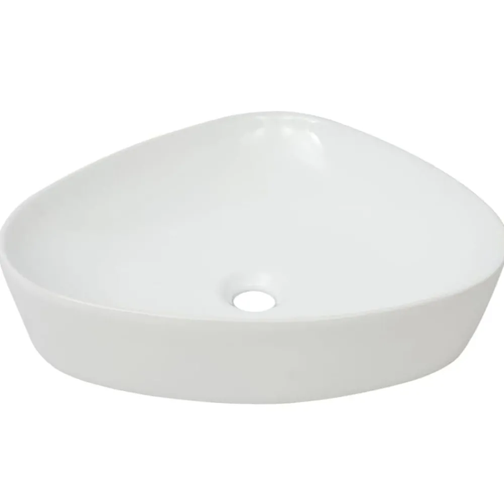 Plomberie-vidaXL Évier triangulaire Céramique 50,5 x 41 x 12 cm Blanc