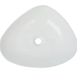 Plomberie-vidaXL Évier triangulaire Céramique 50,5 x 41 x 12 cm Blanc