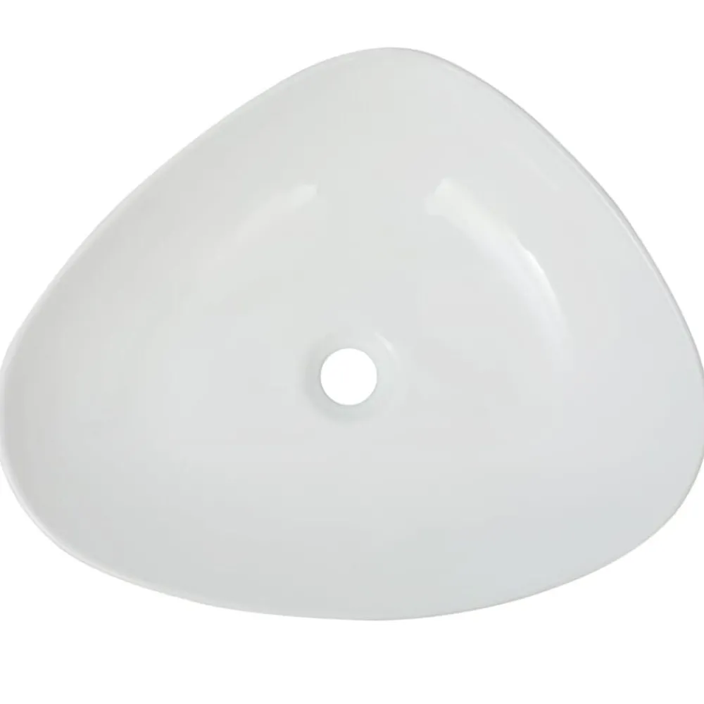 Plomberie-vidaXL Évier triangulaire Céramique 50,5 x 41 x 12 cm Blanc
