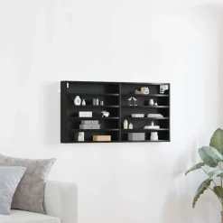 Étagères-vidaXL Vitrine Chêne noir 100 x 8,5 x 50 cm Bois d'ingénierie Ch&ecirc;ne noir