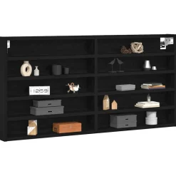 Étagères-vidaXL Vitrine Chêne noir 100 x 8,5 x 50 cm Bois d'ingénierie Chêne noir