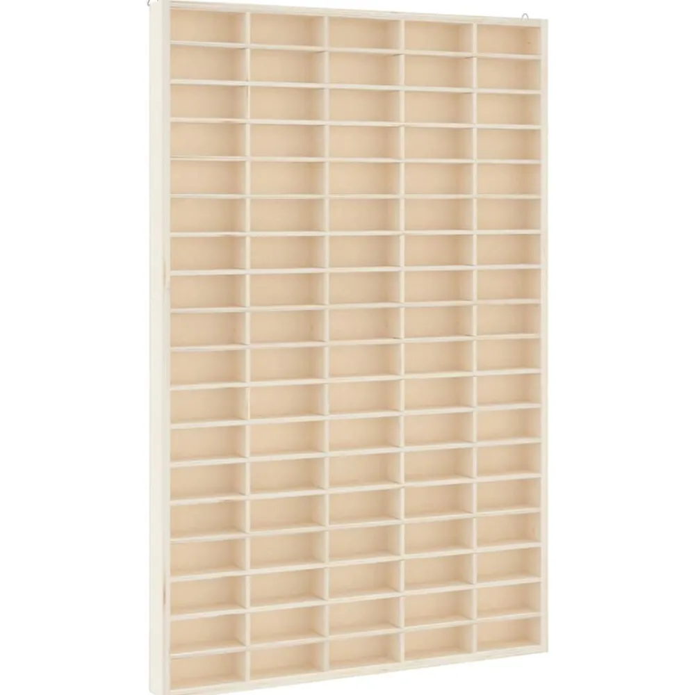 vidaXL Vitrine de collection en bois avec 90 compartiments 50,5 x 4,5 x 79 cm