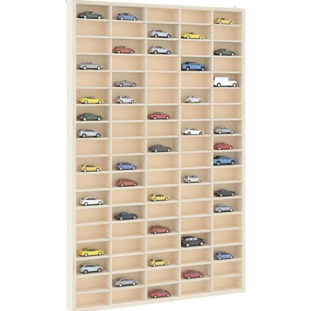vidaXL Vitrine de collection en bois avec 90 compartiments 50,5 x 4,5 x 79 cm
