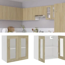 Armoires & Meubles De Rangement-vidaXL Vitrine suspendue "Lyon" Chêne Sonoma 60 x 31 x 60 cm Bois d'ingénierie Ch&ecirc;ne sonoma