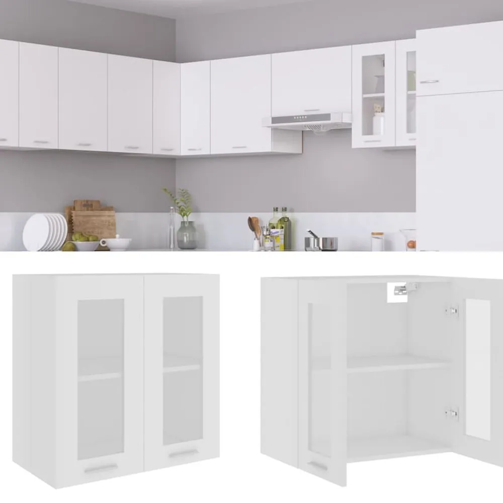 Armoires & Meubles De Rangement-vidaXL Vitrine suspendue "Lyon" 60 x 31 x 60 cm Bois d'ingénierie Blanc