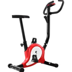Entraînement & Fitness-vidaXL Vélo d'appartement avec résistance à courroie Rouge