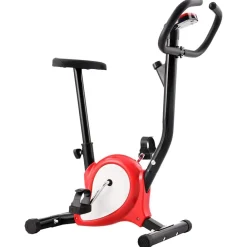 Entraînement & Fitness-vidaXL Vélo d'appartement avec résistance à courroie Rouge
