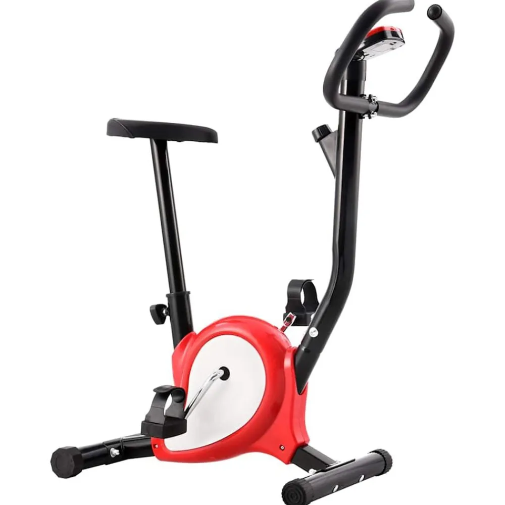 Entraînement & Fitness-vidaXL Vélo d'appartement avec résistance à courroie Rouge