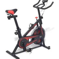 Entraînement & Fitness-vidaXL Vélo d'appartement avec capteurs de pouls et rouge Noir