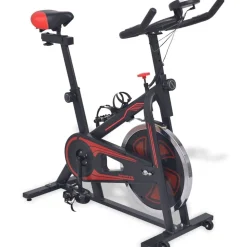 Entraînement & Fitness-vidaXL Vélo d'appartement avec capteurs de pouls et rouge Noir
