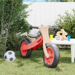 Jouets-vidaXL Vélo d'équilibre pour enfants avec pneus pneumatiques Rouge