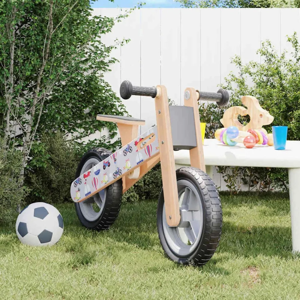 Jouets-vidaXL Vélo d'équilibre pour enfants imprimé Gris