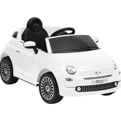 Jouets-vidaXL Voiture électrique pour enfants Fiat 500 Blanc