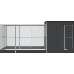 vidaXL Volière avec extension argenté 497x303x216 cm acier