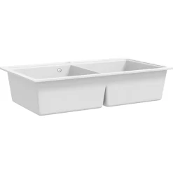 vidaXL Évier de cuisine encastrable à 2 bacs en granite