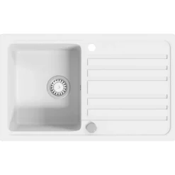 vidaXL Évier de cuisine réversible à 1 bac en granite avec égouttoir