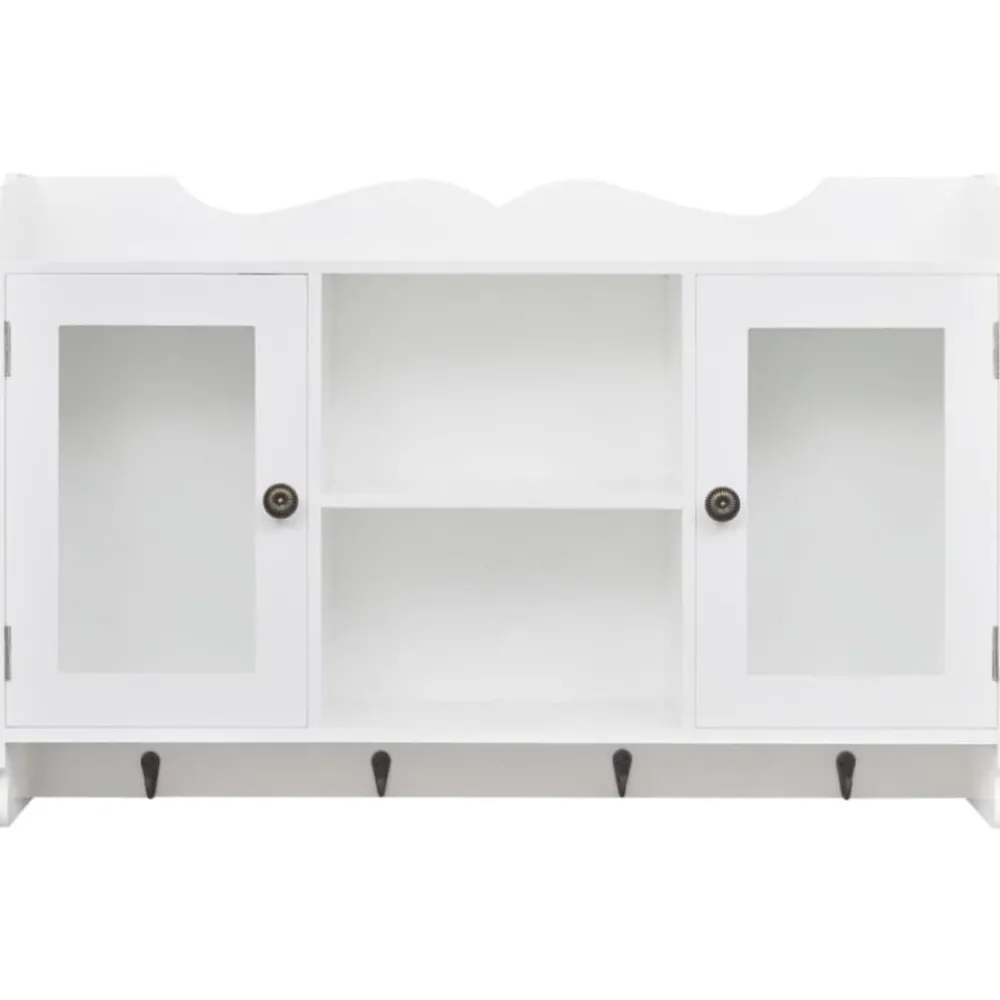 vidaXL Vitrine murale avec étagère de Livre / DVD / Verre en MDF Blanc